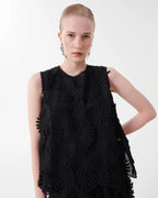 Nova Cotton Tank Top with Embossed Flowers