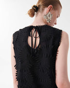Nova Cotton Tank Top with Embossed Flowers