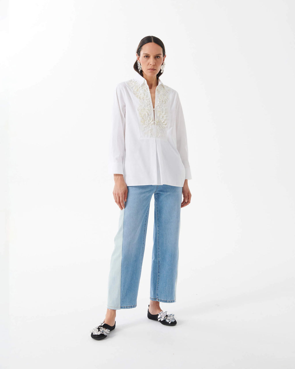 Vega Cotton Shirt with Embossed Plastron