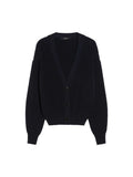 Dark Navy cardigan on a white background