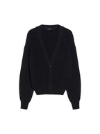 Dark Navy cardigan on a white background
