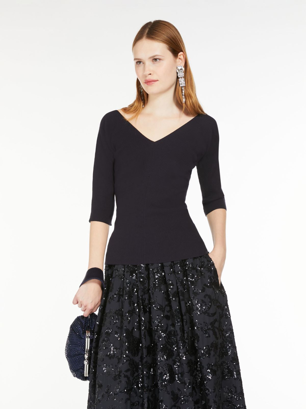 V Neck Sweater Oceano