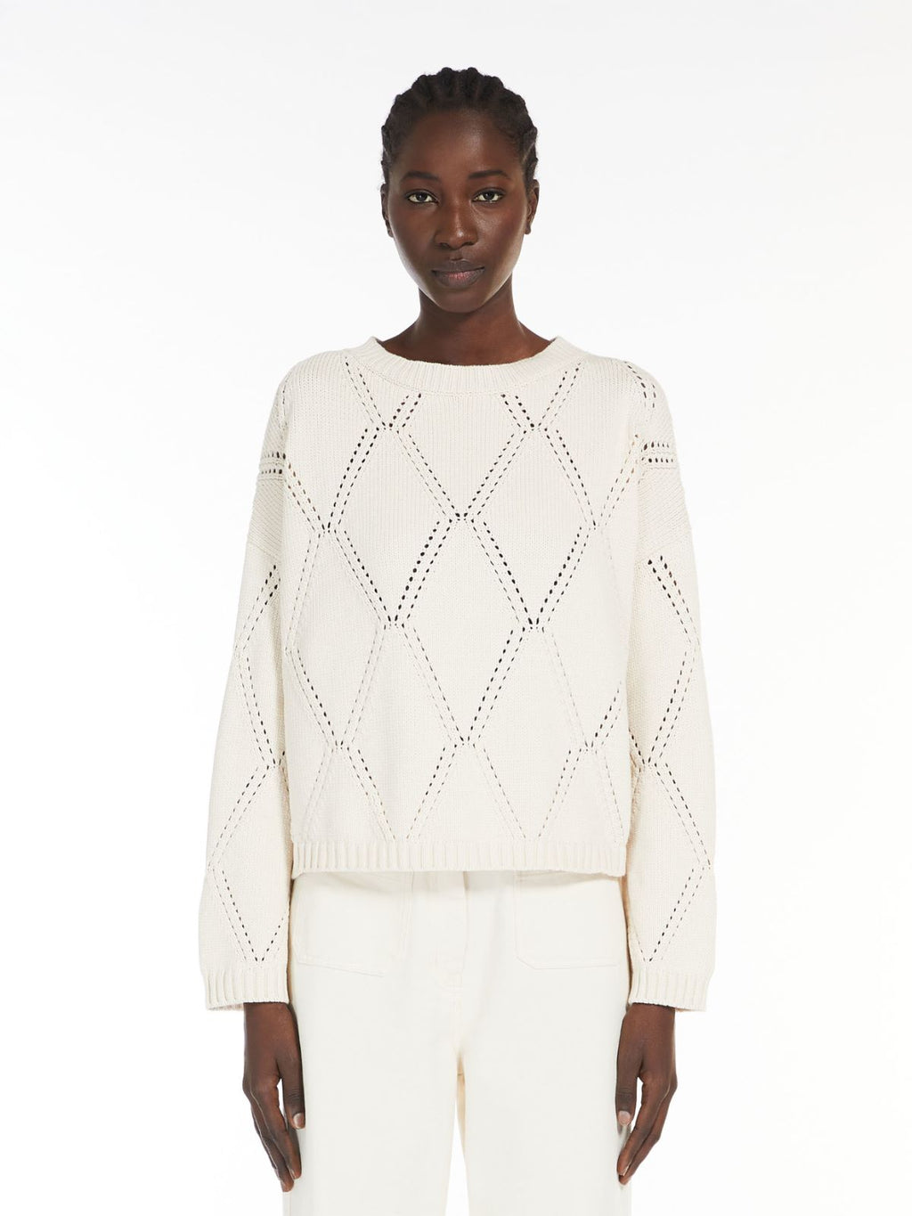 Oversized Diamond-Knit Sweater Abbozzi