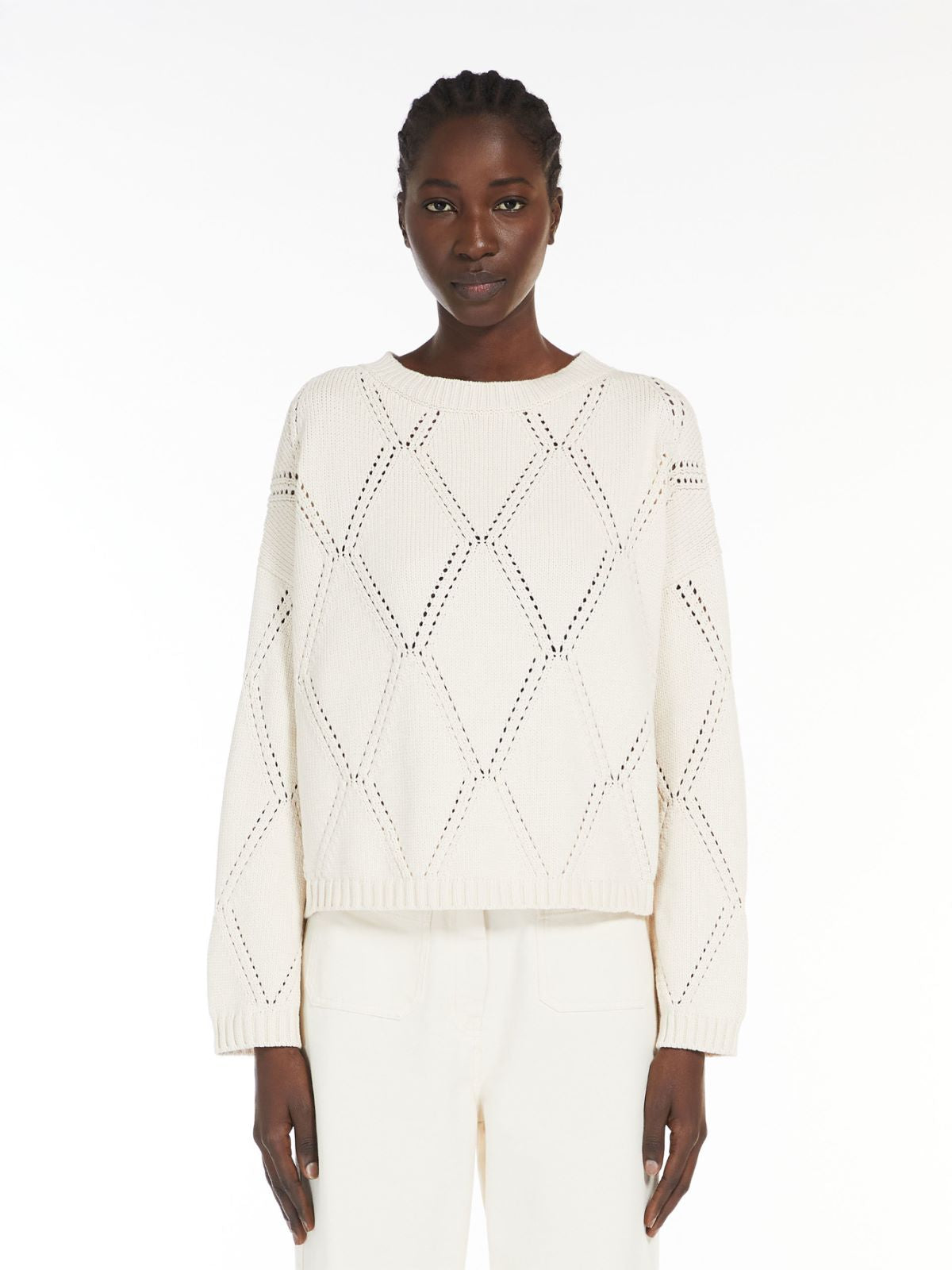 Oversized Diamond-Knit Sweater Abbozzi