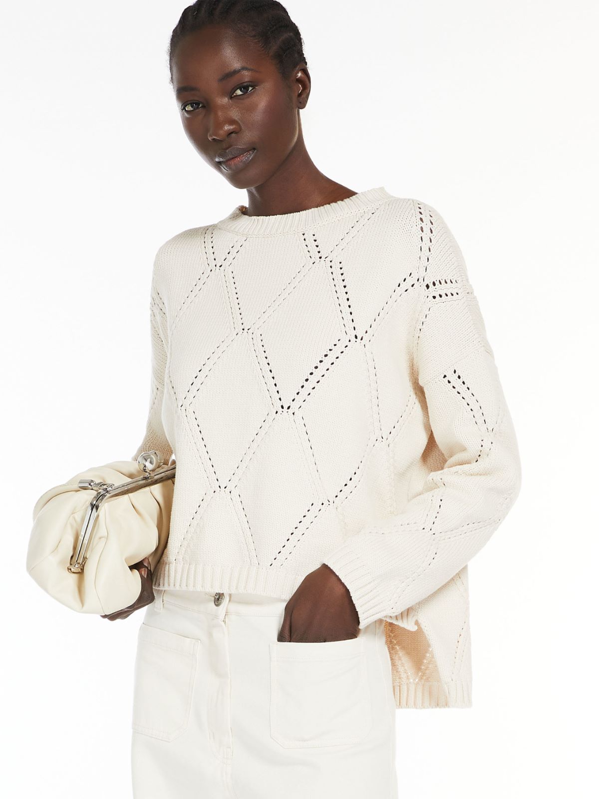 Oversized Diamond-Knit Sweater Abbozzi