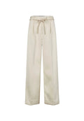 Beige wide-leg pants with a belt on a white background. dazzle satin trousers second female 