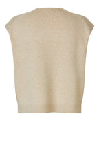 Beige knitted vest on a light gray background