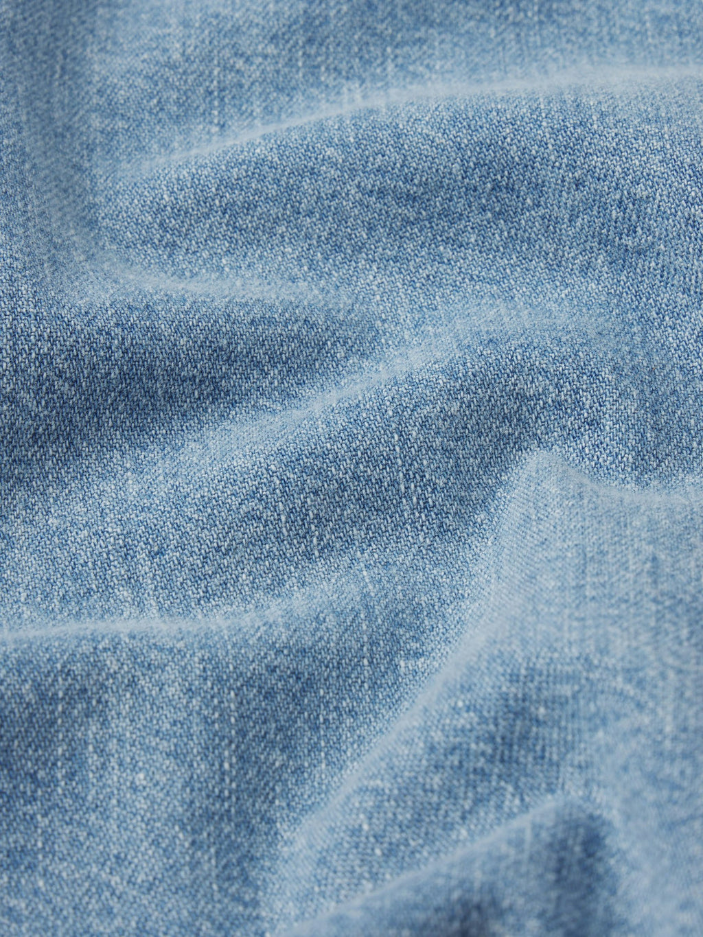 Close-up of blue denim fabric with visible texture