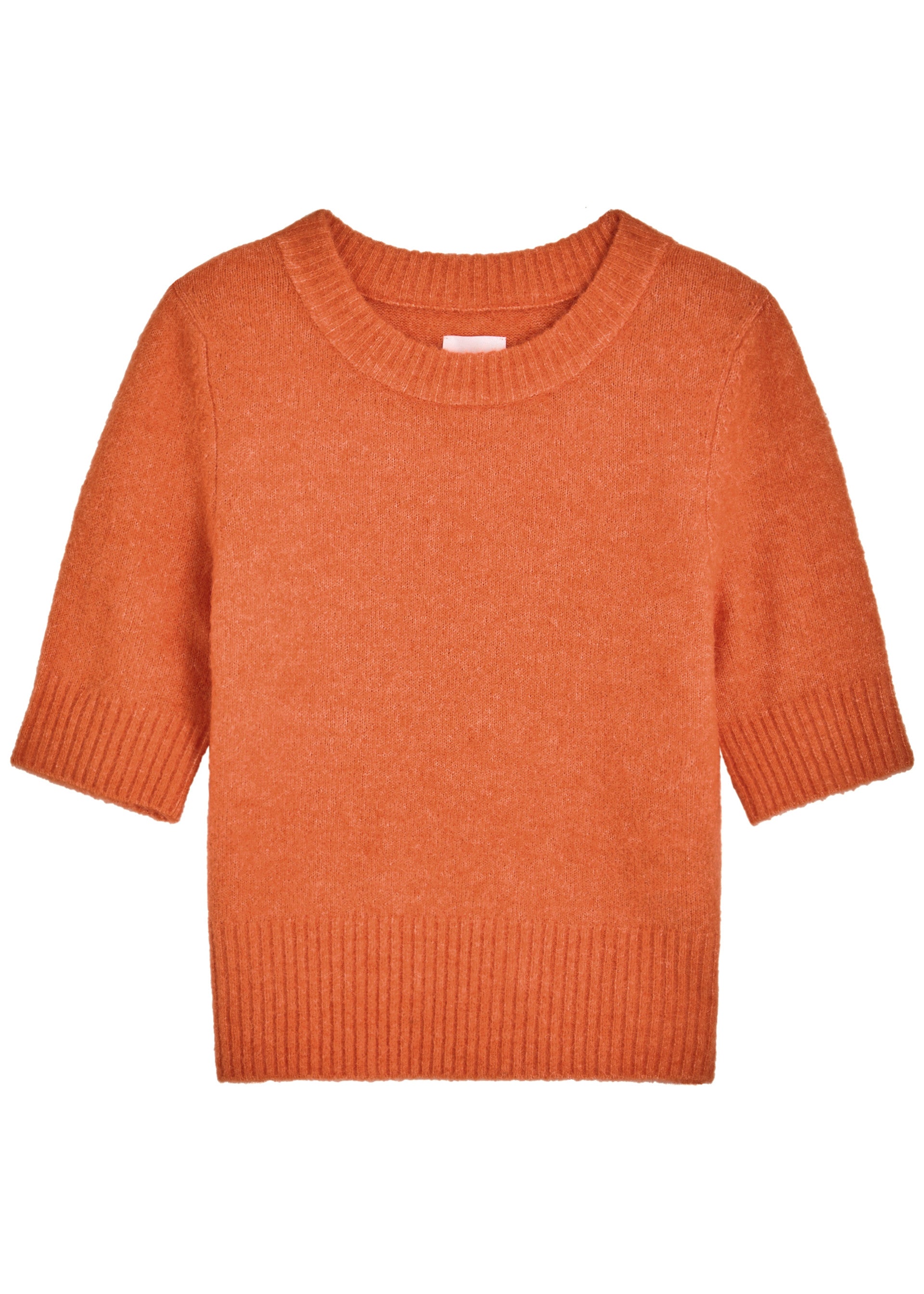 An orange Day Birger Et Mikkelsen knitted top with crew-neck and ribbed trims.