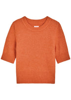 An orange Day Birger Et Mikkelsen knitted top with crew-neck and ribbed trims.