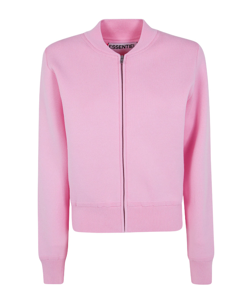 Pink jacket with a brand logo on a white background