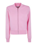 Pink jacket with a brand logo on a white background