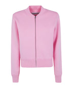 Pink jacket with a brand logo on a white background