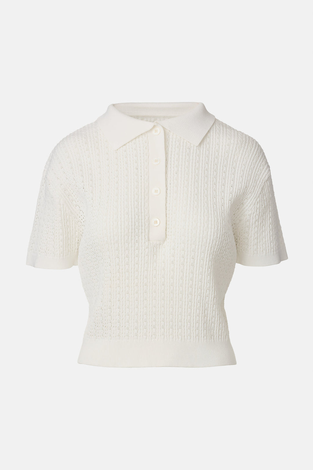 on parks Verona white polo top with a collar, buttoned neck, and short sleeves.shop online. muse boutique hawthorn