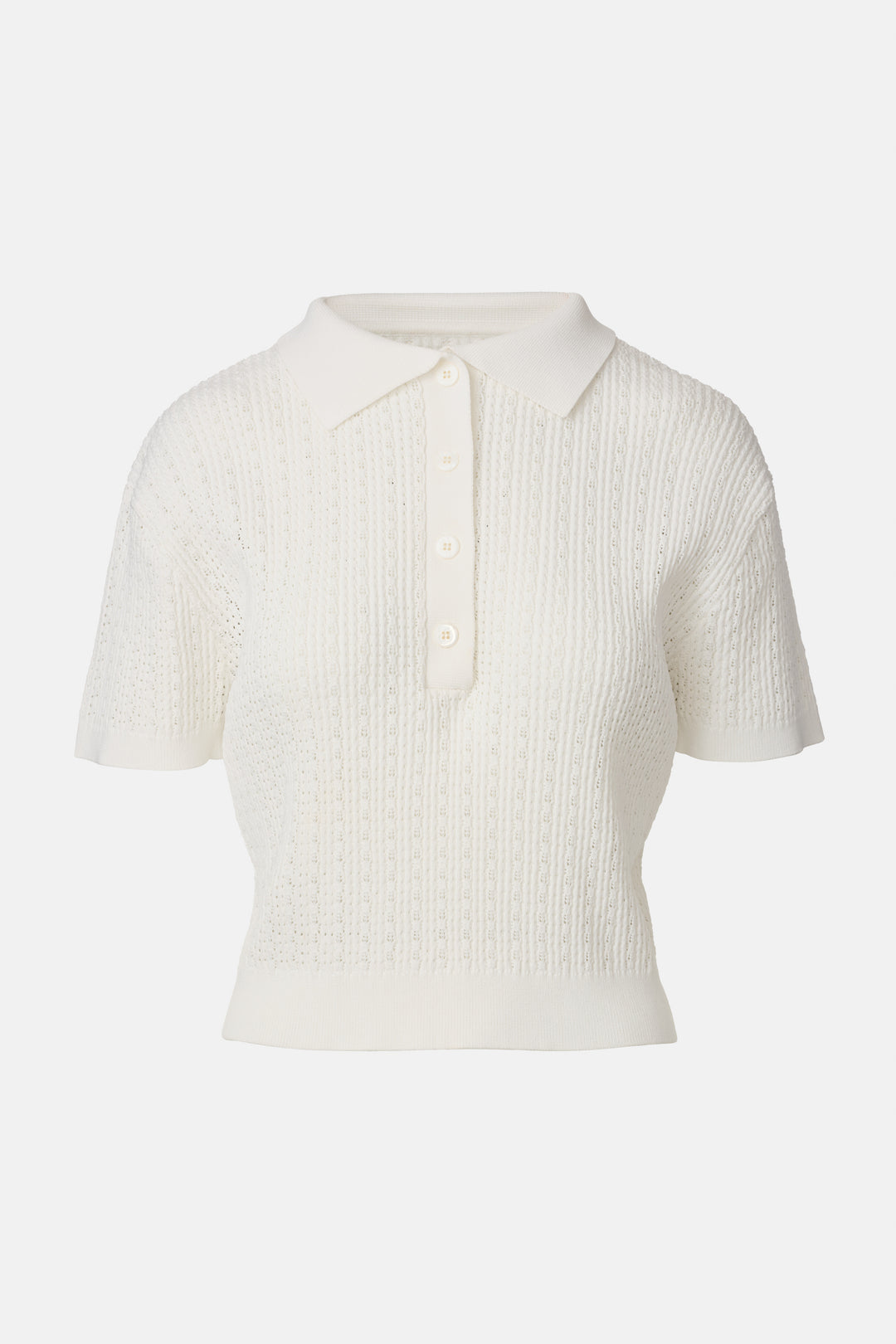 on parks Verona white polo top with a collar, buttoned neck, and short sleeves.shop online. muse boutique hawthorn