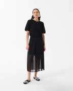 Eris Perforated T-Shirt with Chain and Crystal Collier