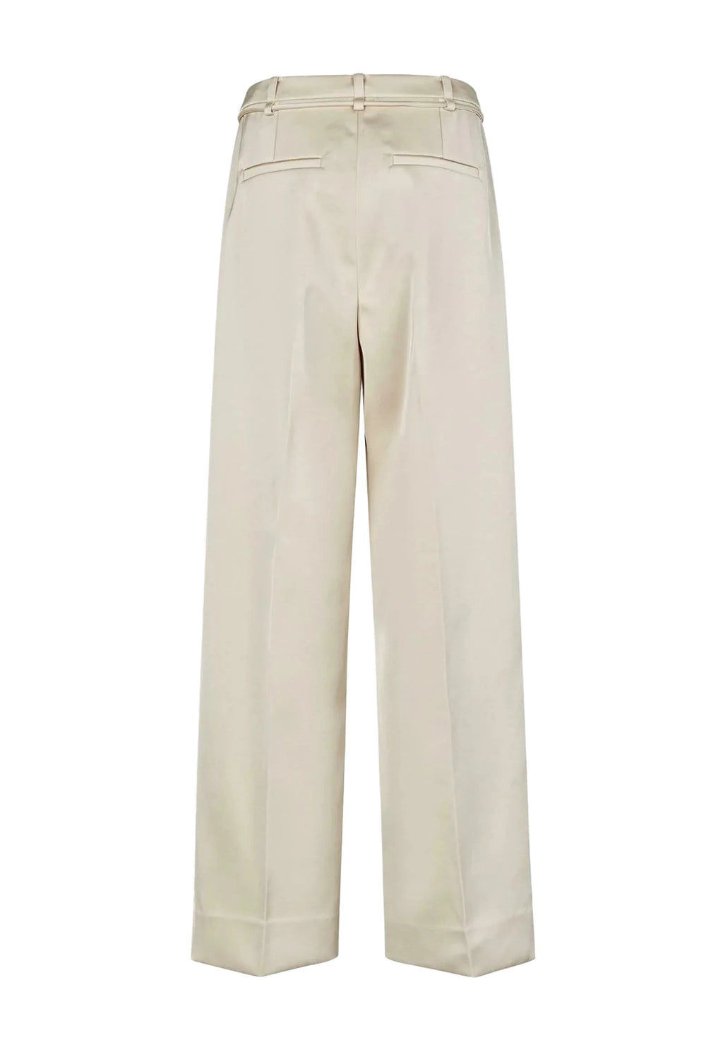 Beige wide-leg pants on a white background