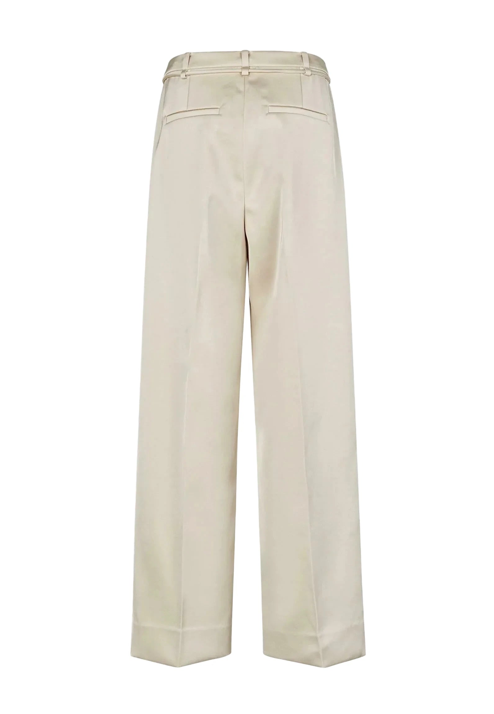 Beige wide-leg pants on a white background