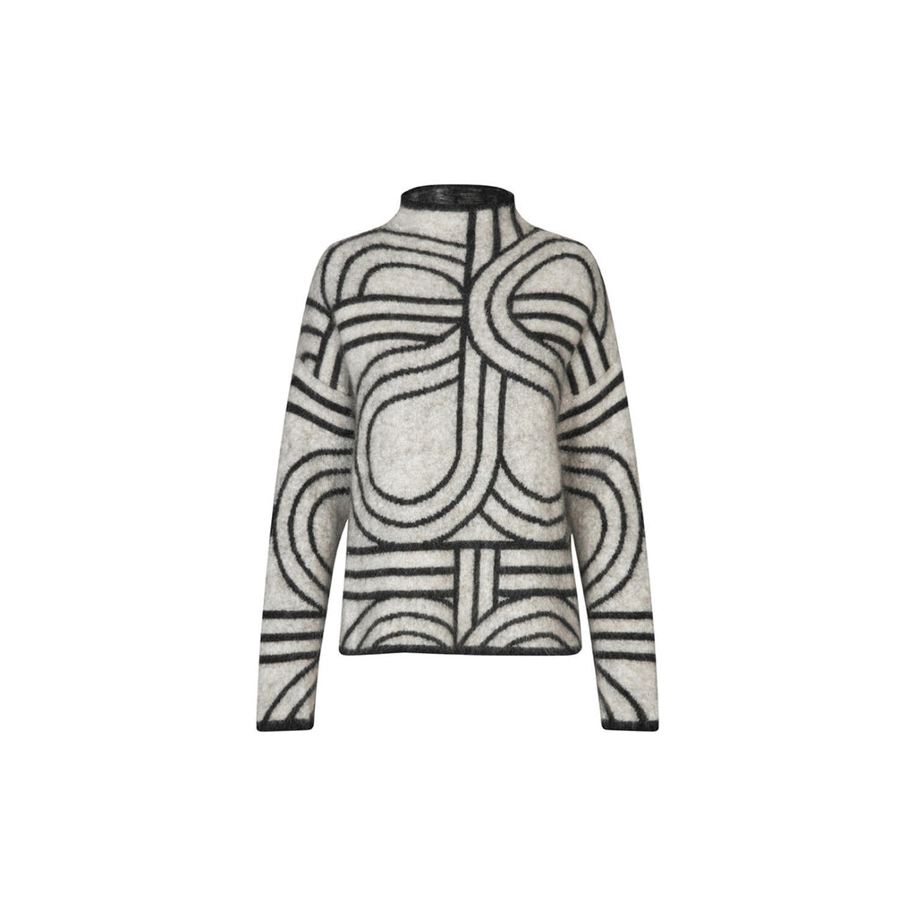 Sweater with a geometric pattern on a white background