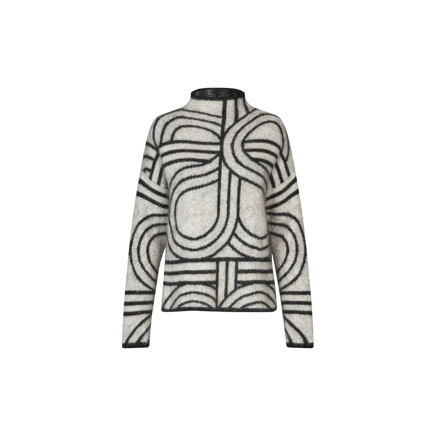 Sweater with a geometric pattern on a white background