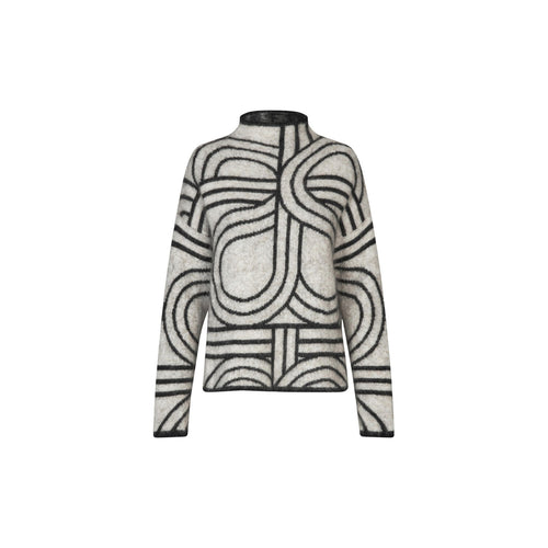 Sweater with a geometric pattern on a white background