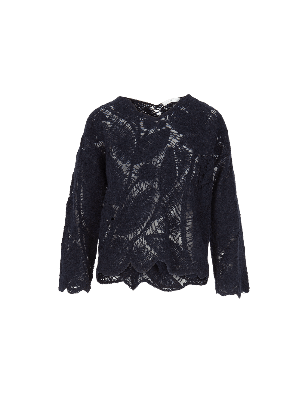 Sincerity Crewneck Sweater with Leaf Pattern