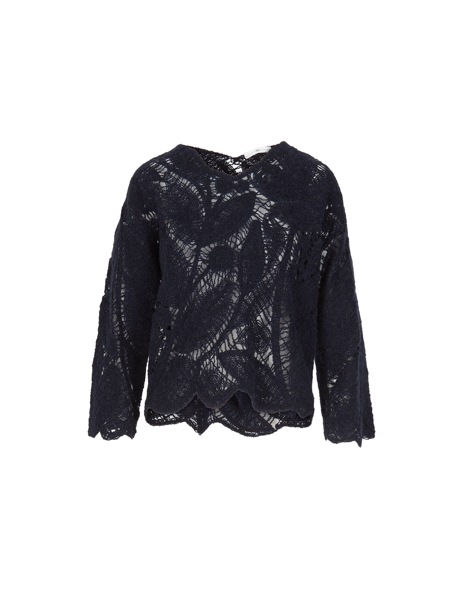 Sincerity Crewneck Sweater with Leaf Pattern
