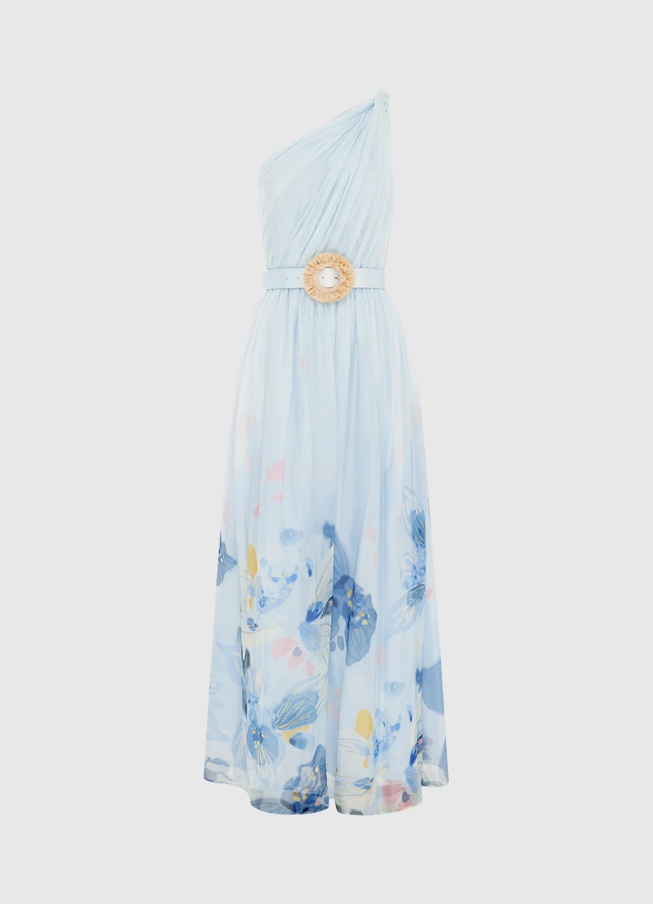 Adriana One Shoulder Maxi Dress in Tranquility
