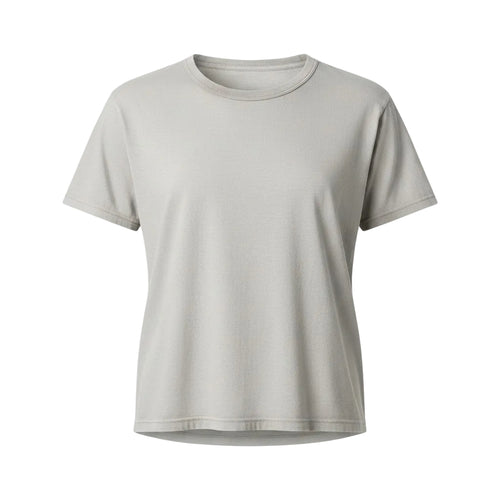 A light gray short-sleeve crewneck t-shirt displayed on a clean white background.