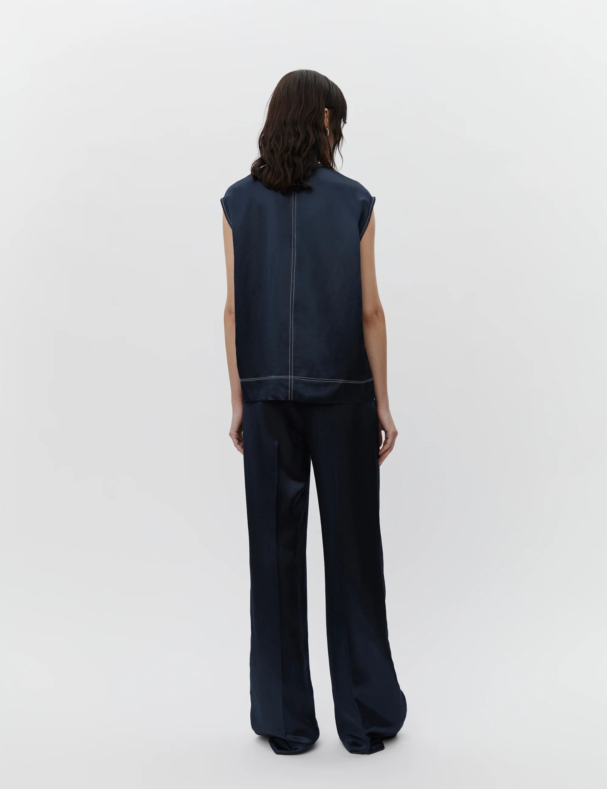 Billie Sleeveless Top in Dark Sapphire