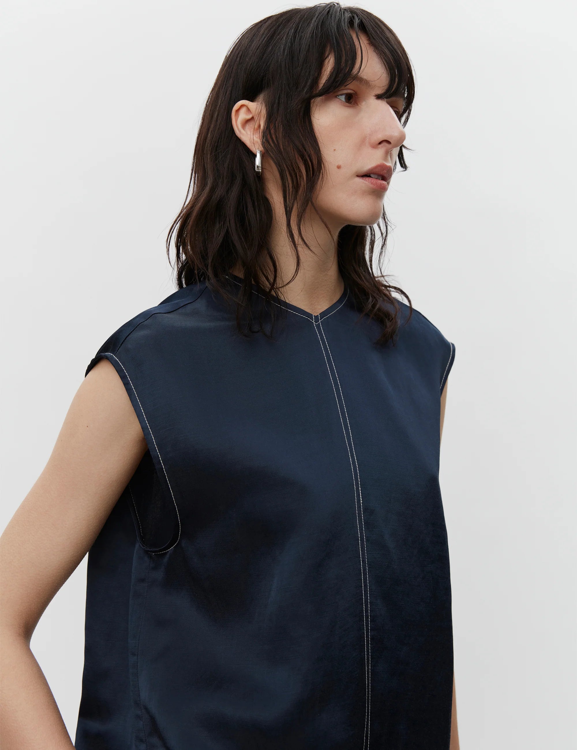 Billie Sleeveless Top in Dark Sapphire