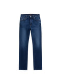 Blue jeans on a white background