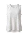 Tank top in linen jersey front and viscose georgette at the back