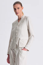 Stretch linen and viscose jacket