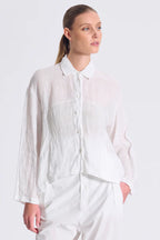 Linen shirt, soft line with shirt collar