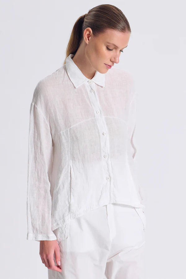 Linen shirt, soft line with shirt collar