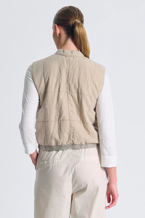 Gilet imbottito in misto seta regular fit