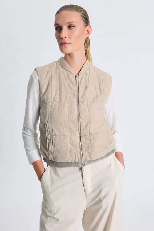 Gilet imbottito in misto seta regular fit