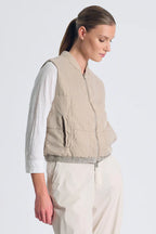 Gilet imbottito in misto seta regular fit