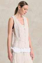 vest linen striped  by transit
1018. CFDTRDA102.102 | SAND