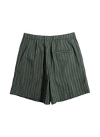 Striped printed viscose shorts