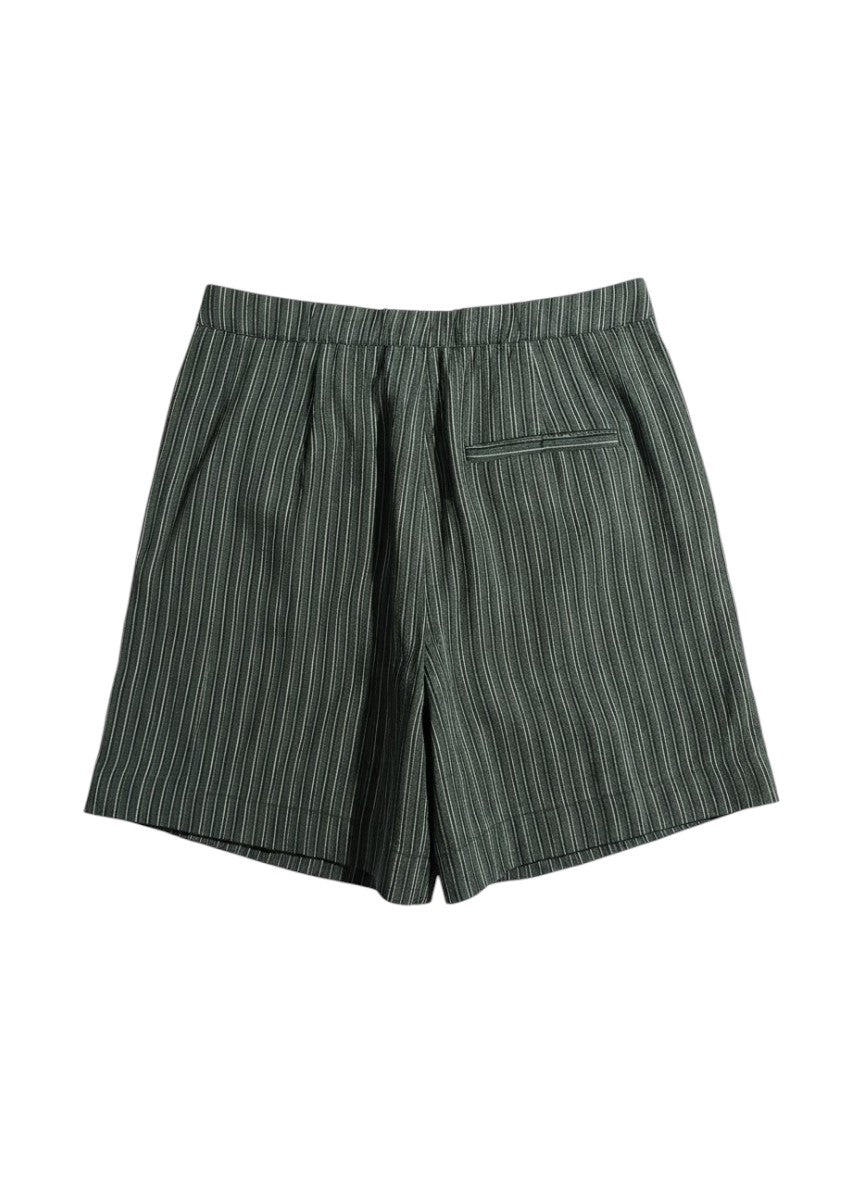 Striped printed viscose shorts