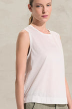 Wide-shoulder tank top mercerized cotton