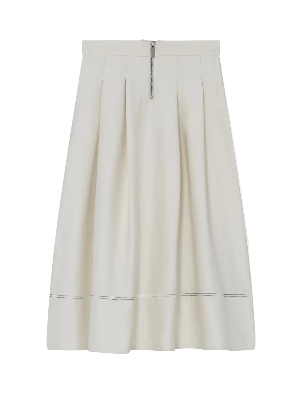 White skirt with a subtle pattern on a light gray background