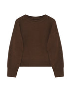 Brown sweater on a light gray background