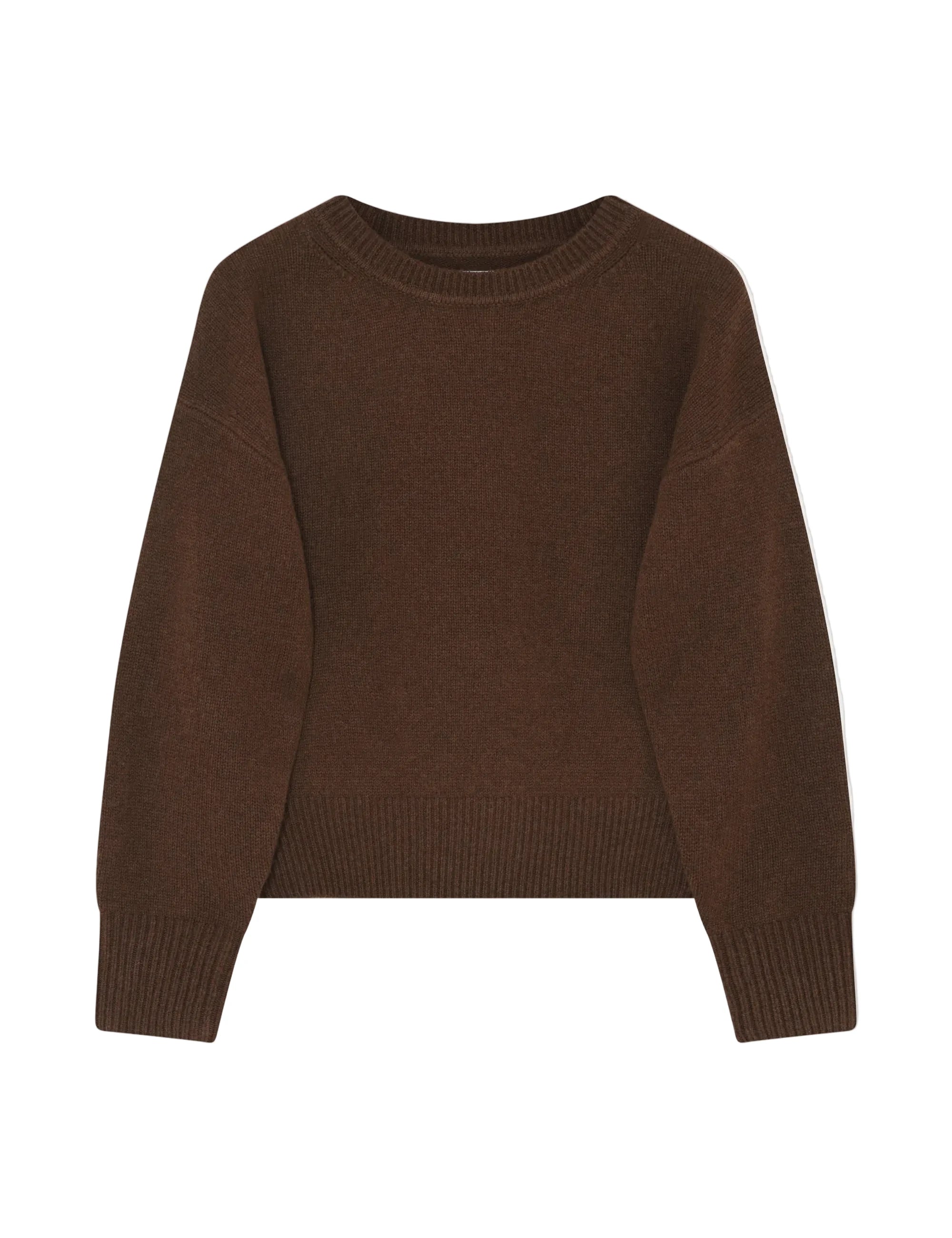 Brown sweater on a light gray background