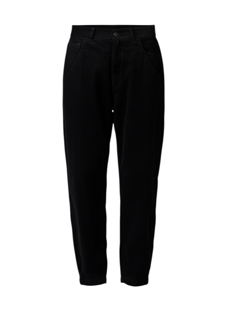 Comfort fit trousers in viscose and stretch cotton corduroy