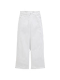 White wide-leg cropped jeans with a straight, relaxed fit, shown flat against a light gray background.