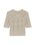 Beige knitted cardigan on a white background
