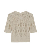 Beige knitted cardigan on a white background